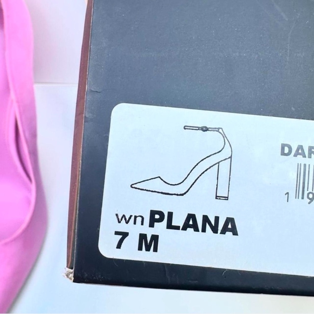 NWT Nine West Plana Suede Pink Pumps with ankle strap and block heel. - Picture 7 of 8